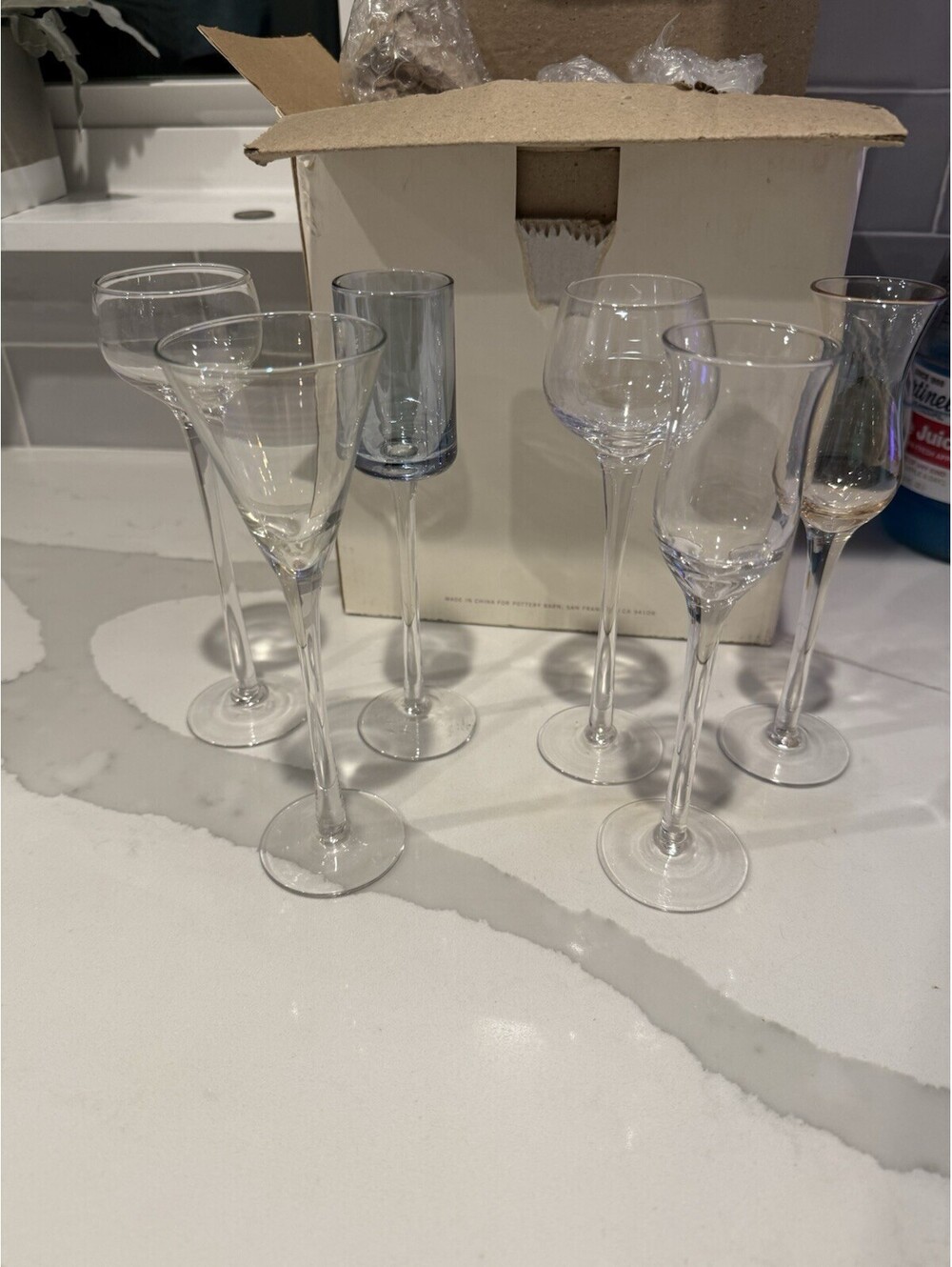 Pottery Barn Holiday Glass Cordials Variety Set Of 6